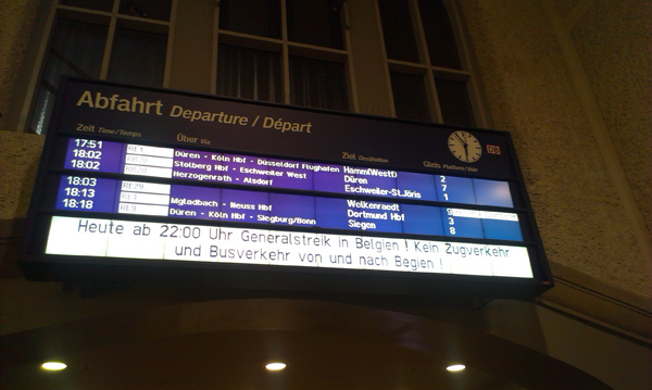 Aachen: "Keine Züge nach Belgien"