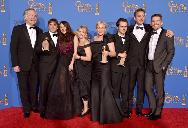 Das Team von "Boyhood" nach der Golden-Globes-Verleihung