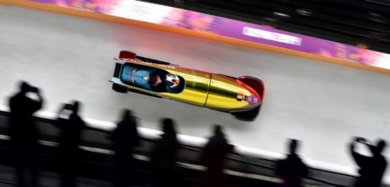 Bob der Belgian Bullets bei den Olympischen Spielen in Sotchi 2014