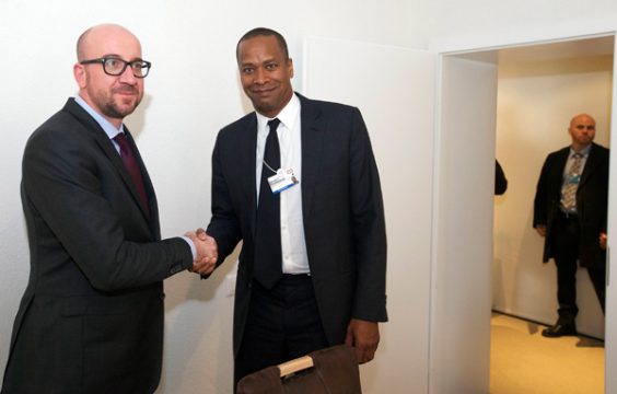 Charles Michel und Google-Vizechef David Drummond in Davos