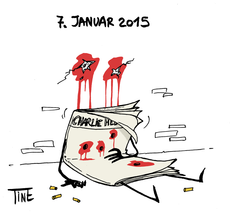Anschlag auf Charlie Hebdo - Karikatur von Valentine Lilien