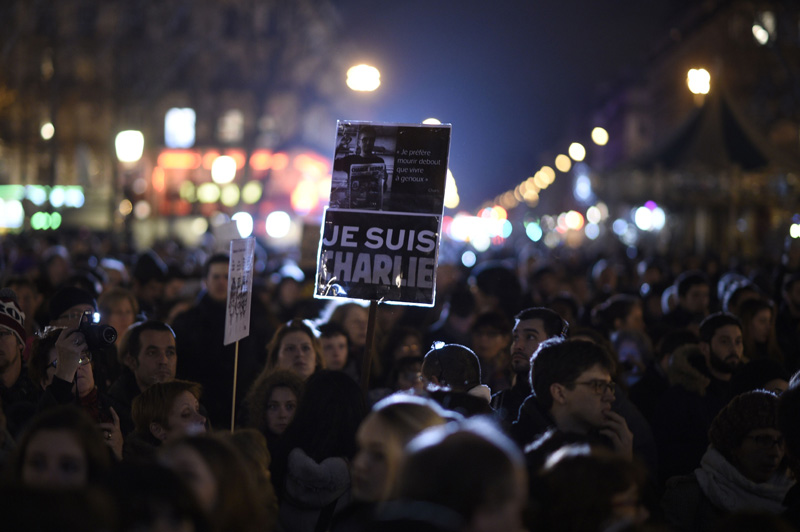 Paris gedenkt der Opfer des Anschlags auf Charlie Hebdo