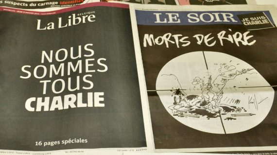 La Libre Belgique: Nous sommes tous Charlie - Le Soir: Morts de rire