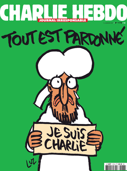 Die neue Mohammed-Zeichnung auf dem aktuellen Cover von "Charlie Hebdo"