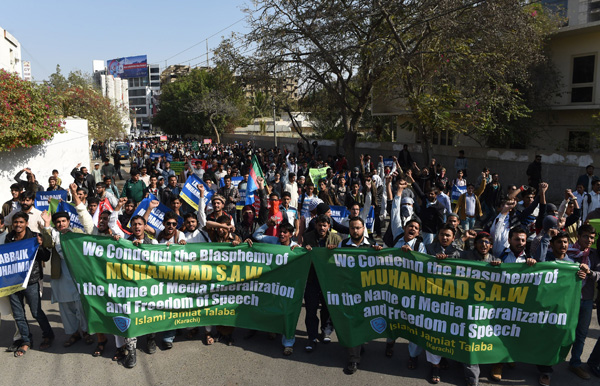 Proteste gegen "Charlie Hebdo" in Karachi