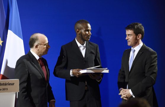 Bernard Cazeneuve, Lassana Bathily und Manuel Valls