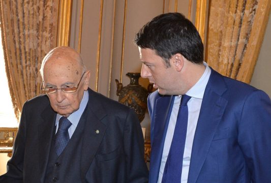 Italiens Staatspräsident Giorgio Napolitano mit Premier Matteo Renzi (17. Dezember)