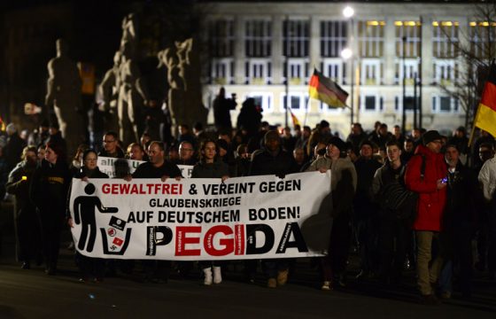 Pegida-Demonstration am 12. Januar 2015 in Dresden