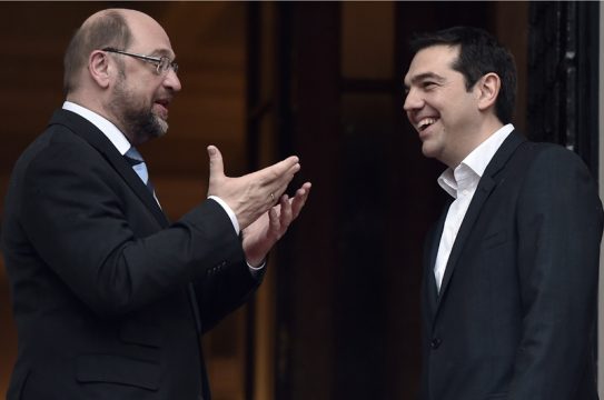 EU-Parlamentspräsident Martin Schulz mit dem neuen griechischen MP Alexis Tsipras