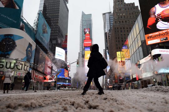 Ungewöhnlich still war es am Dienstag auf dem Times Square