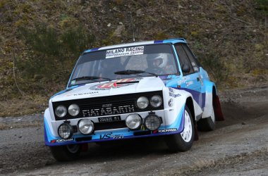 Shakedown zu den Legend Boucles in Bastogne: Markku Alén im Fiat Abarth 131