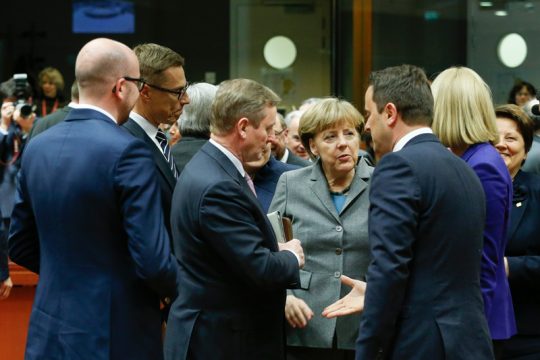 Teilnehmer des außerplanmäßigen EU-Gipfels am Donnerstag in Brüssel