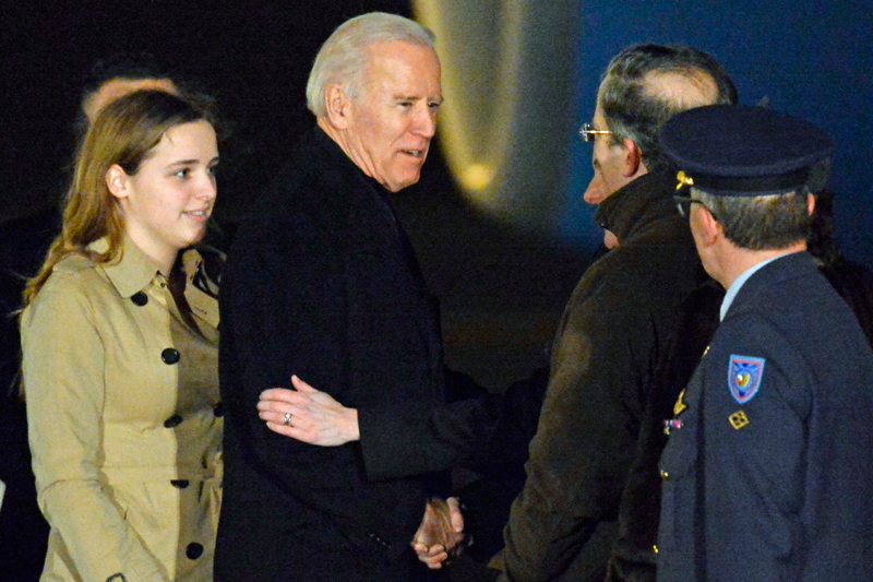 US-Vizepräsident Joe Biden nach der Landung in Melsbroek am Donnerstagabend