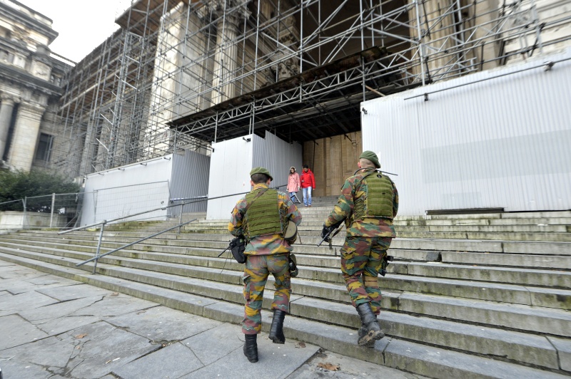 Soldaten vor dem Justizpalast in Brüssel (20.1.)
