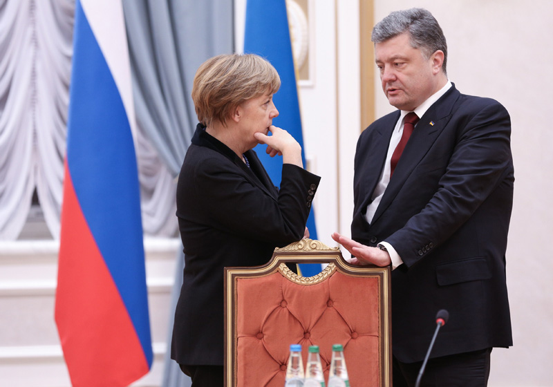 Merkel und Poroschenko auf dem Ukraine-Friedensgipfel