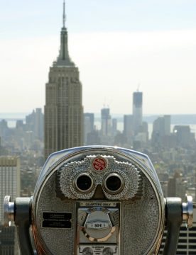 Blick auf das Empire State Building von der "Top of the Rock"-Aussichtsplattform auf dem Rockefeller Center in New York