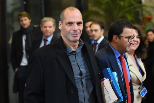 Gianis Varoufakis nach dem Finanzministertreffen in Brüssel