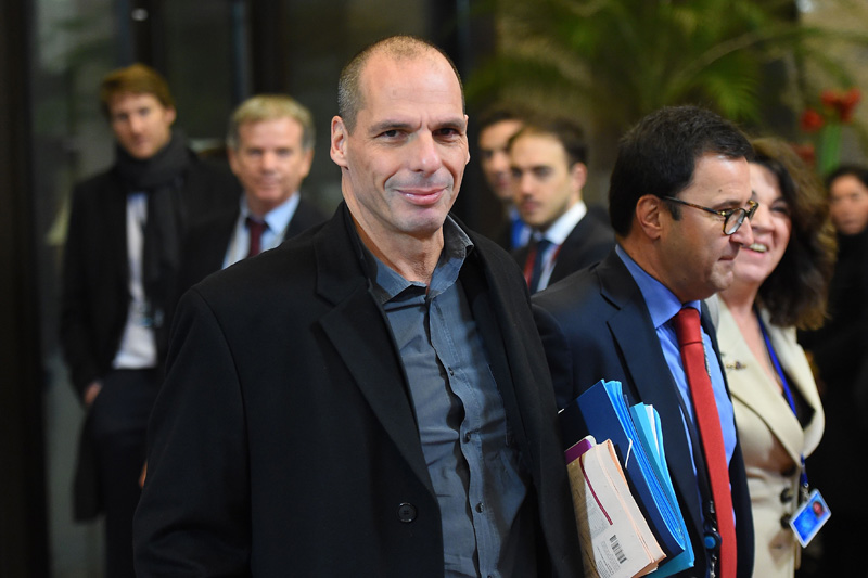 Gianis Varoufakis nach dem Finanzministertreffen in Brüssel