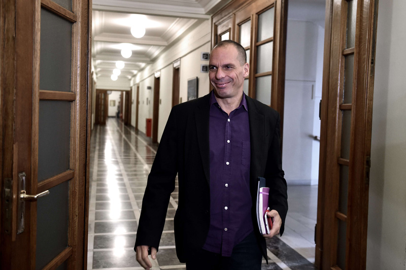 Griechenlands Finanzminister Gianis Varoufakis im Parlament in Athen (24.2.)
