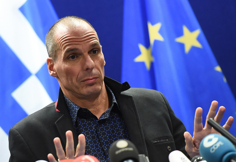 Griechenland lehnt die Forderungen der Geldgeber ab (Bild: Finanzminister Gianis Varoufakis in Brüssel)