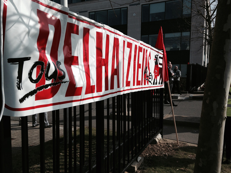 Demonstration vor dem Delhaize-Hauptsitz