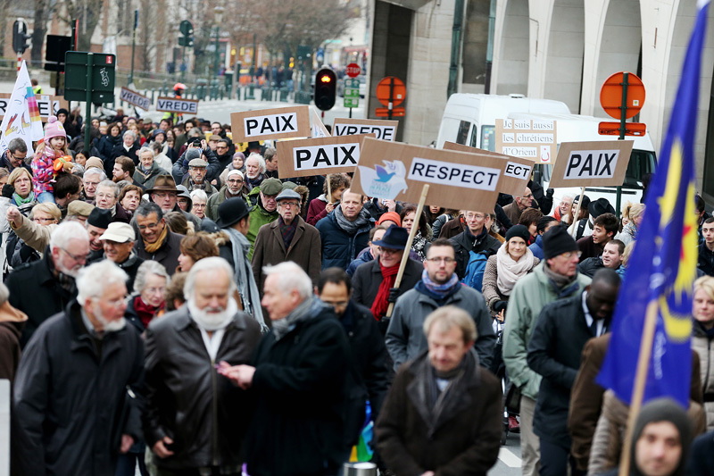 Rund 3500 Menschen nahmen an der Demo in Brüssel teil