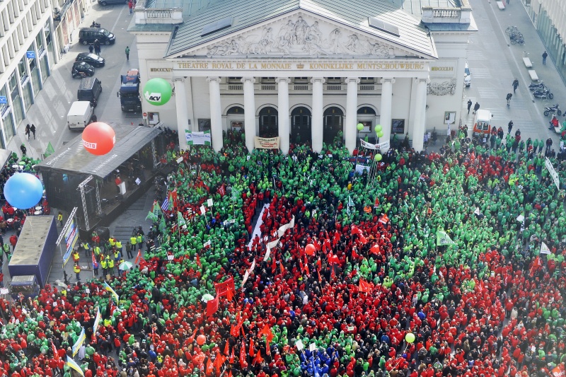 Gewerkschaften demonstrieren in Brüssel