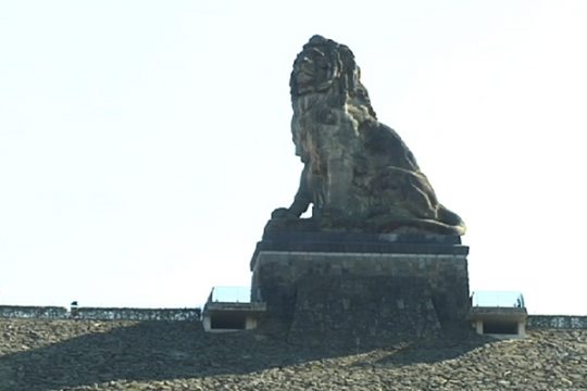 Wahrzeichen der Gileppe: der steinerne Löwe