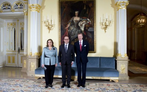 Großherzogin Maria Teresa, François Hollande und Großherzog Henri in Luxemburg
