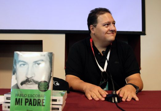 Juan Pablo Escobar am Sonntag bei der Vorstellung seines Buchs