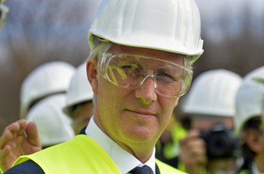 König Philippe besucht das Berufsausbildungszentrum von LWE Rheinkalk (Lhoist) Wülfrath bei Düsseldorf