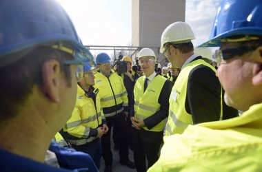 König Philippe besucht das Berufsausbildungszentrum von LWE Rheinkalk (Lhoist) Wülfrath bei Düsseldorf