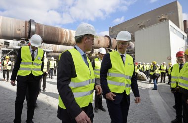 König Philippe besucht das Berufsausbildungszentrum von LWE Rheinkalk (Lhoist) Wülfrath bei Düsseldorf