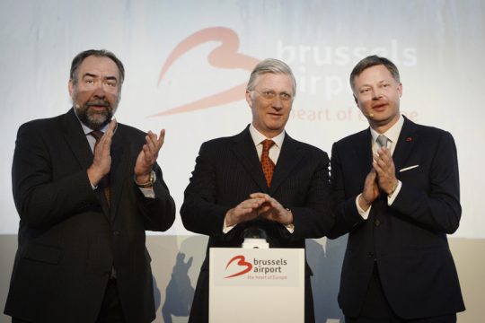 König Philippe weiht das "Connector"-Gebäude am Brüsseler Flughafen Zaventem ein