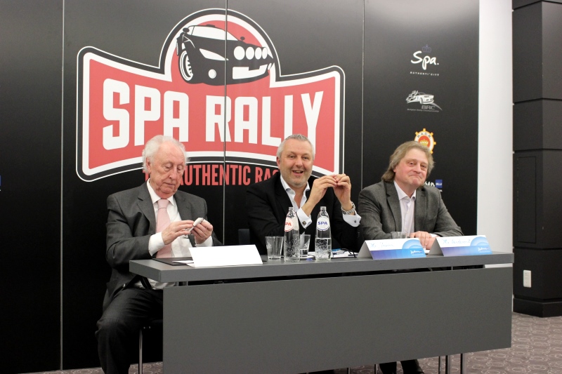 Vorstellung der Spa-Rallye: Bürgermeister Joseph Houssa. Christian Jupsin und Robert Rennleiter Vandevorst