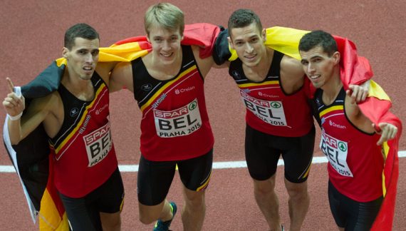 Belgische 4x400-Meter-Staffel in Prag