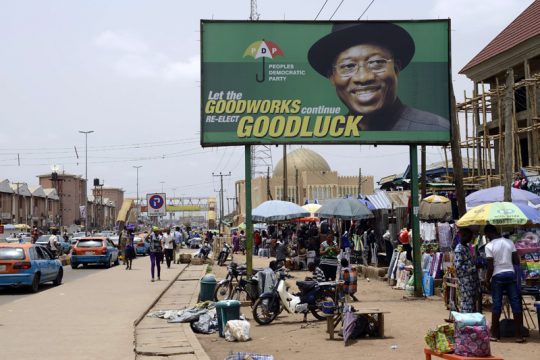 Präsidentenwahlen in Nigeria: Wahlplakat von Amtsinhaber Goodluck Jonathan