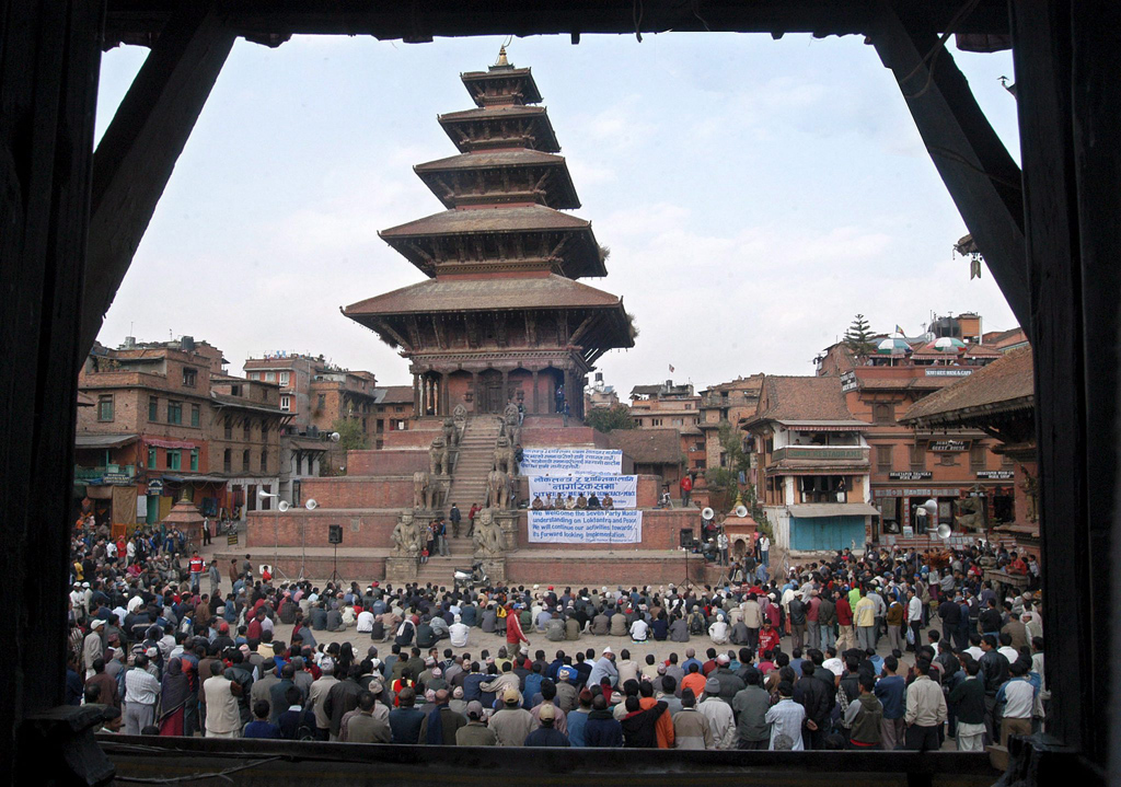 Der Bhaktapur Durbar Square, zwölf Kilometer von Kathmandu entfernt, wurde bei dem Erdbeben schwer beschädigt