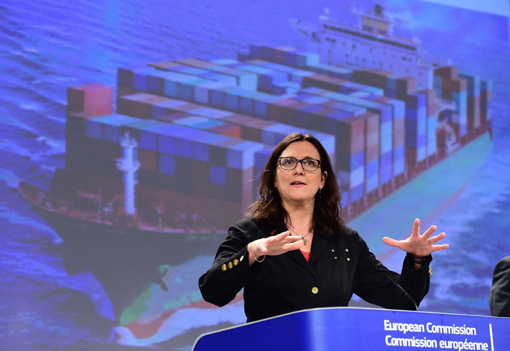 EU-Handelskommissarin Cecilia Malmström am 26.3.