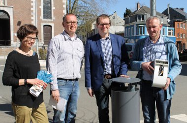 "Eupen putzt sich heraus": Alexandra Hilgers, Christian Collard, Alain Brock und Arthur Genten (v.l.n.r.)