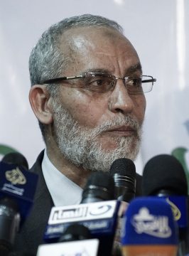 Mohammed Badie bei einer Pressekonferenz in Kairo im März 2012