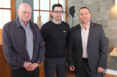 Philippe Mignon, Charles Gilson, der neue Betreiber des "MovieMills", und Unternehmer Roger Gehlen