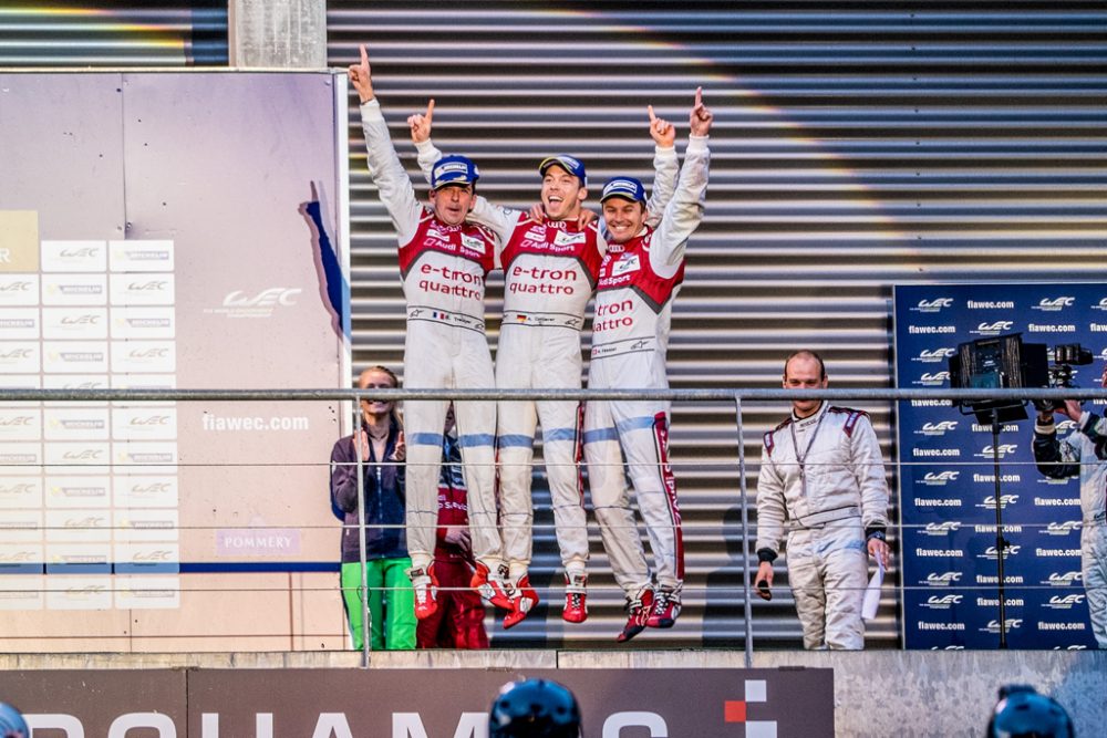 Benoît Tréluyer, André Lotterer und Marcel Fässler (Audi) gewinnen die 6h de Spa