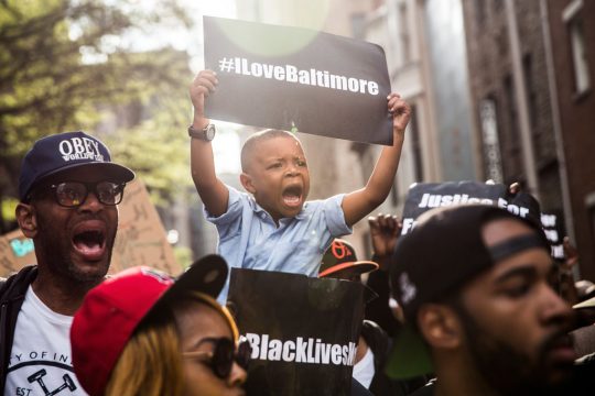 Demonstranten am Donnerstag in Baltimore
