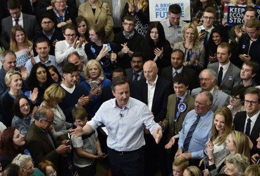 David Cameron auf letztem Stimmfang in Carlisle, Nordengland (6.5.)