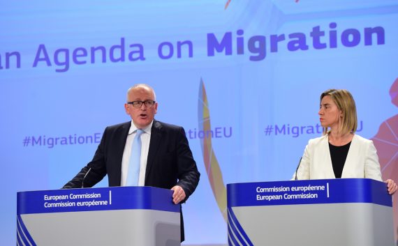 Frans Timmermans und Federica Mogherini am Mittwoch in Brüssel