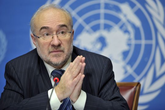 Der Generalsekretär der Weltorganisation für Meteorologie (WMO), Michel Jarraud am 20.1.2011 in Genf