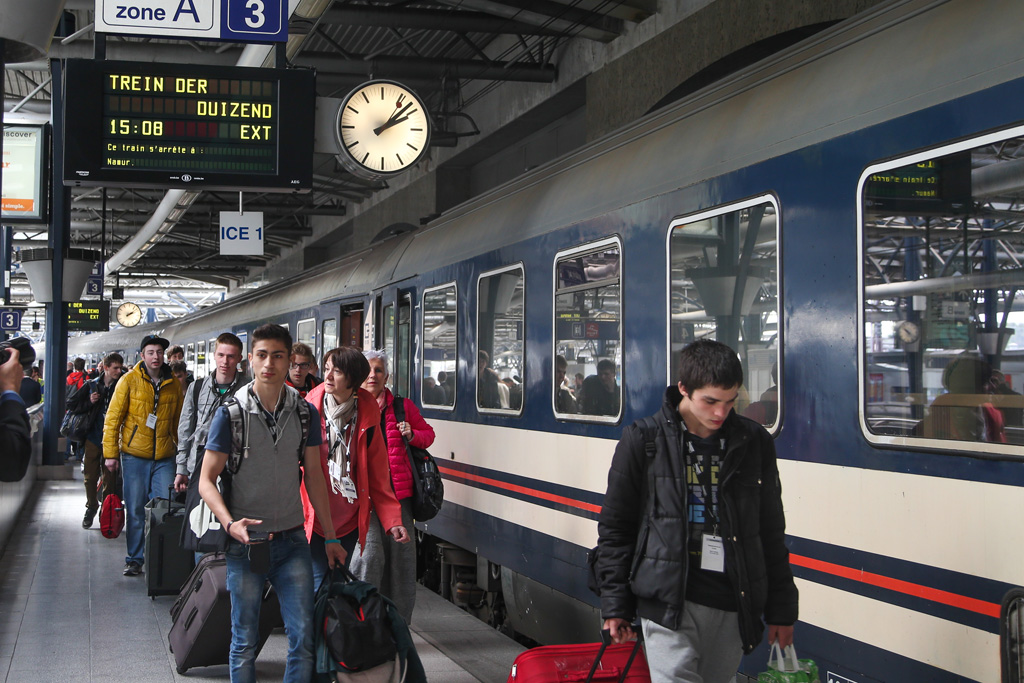 "Zug der 1.000" vor dem Start in Brüssel-Midi