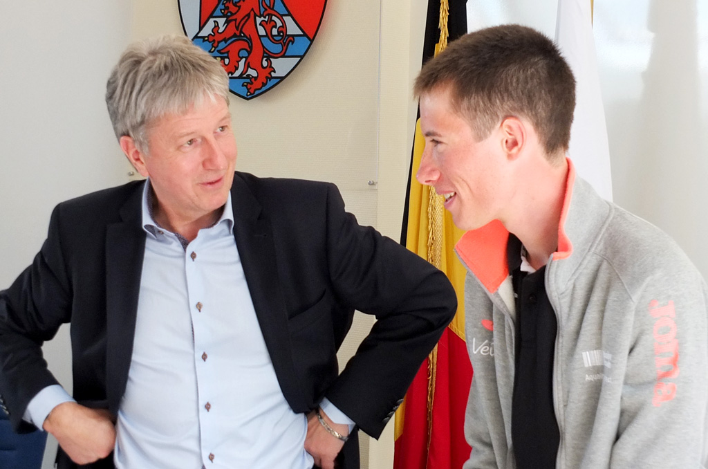 Büllingens Bürgermeister Friedhelm Wirtz und Lokalmatador Martin Palm
