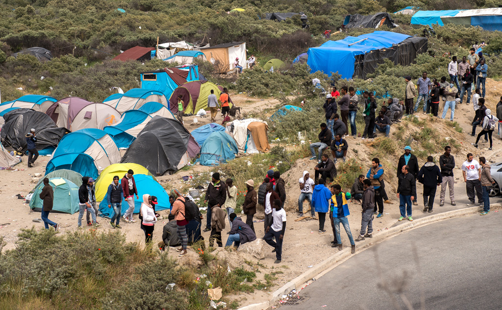 Flüchtlingslager am Rand der französischen Hafenstadt Calais